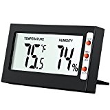 Amir LCD Digital Temperature Humidity Meter Thermometer, Mini Digital Thermometer Hygrometer and Humidity Gauge -Accurate Readings -(°C/°F) -Min/Max Records -for ...