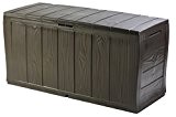 Keter Sherwood Plastic Storage Box Container Outdoor Garden Furniture, 270 L - Brown