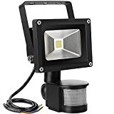LE LED Motion Sensor Flood Light , 10W Outdoor LED Floodlights, Waterproof IP65, 100W Halogen Lights Equivalent, Daylight White, LED ...