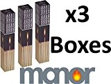 Manor Long Fireside Matches x 3 Packs For Lighting Real Fires #1961