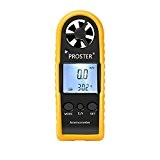 Proster LCD Digital Wind Speed Scale Gauge Meter Anemometer Thermometer - Handheld Anemometer Measure for Sailing Fishing