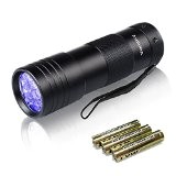 UV Torch, Vansky® Pets Black Light 12Led Lights UV Dogs/Cats Urine Detector, Ultraviolet Flashlight Find Dry Stains on Carpets/Rugs/Floor, 3 ...